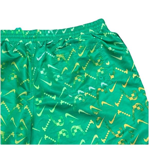 Nike Swim Trunks Mens 2XL Digi Swoosh Ombre Electric Algae Green Neon Retro 80s - Picture 4 of 8